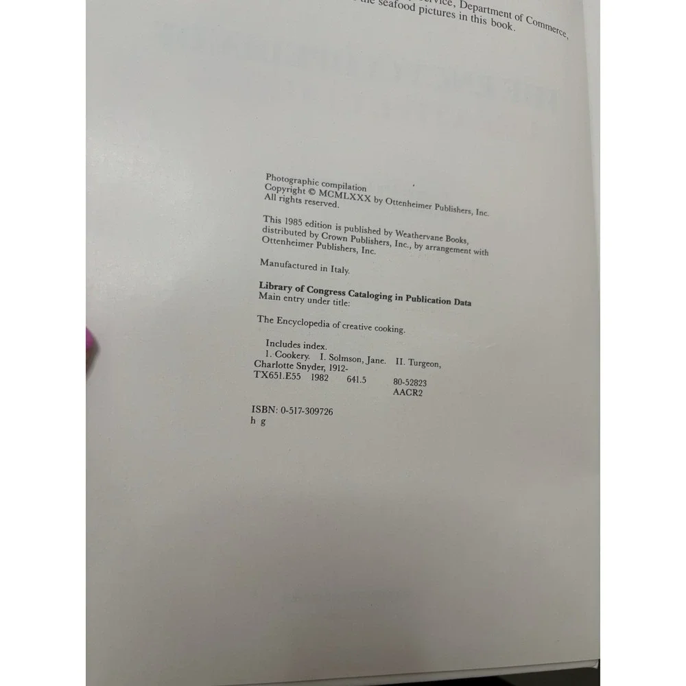 THE ENCYCLOPEDIA‎ OF CREATIVE COOKING Charlotte Turgeon 1984